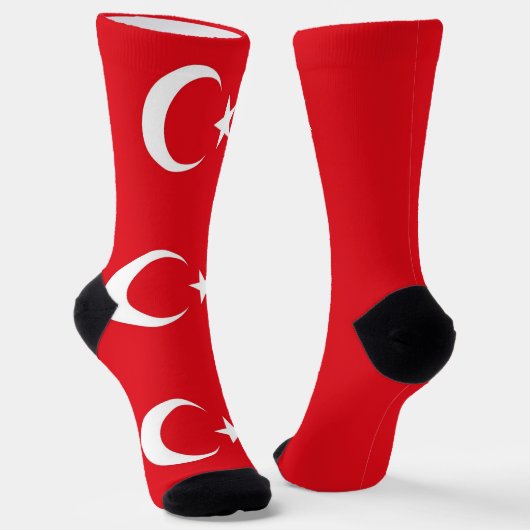 Männer Crew Socken mit türkischer Flagge (Gewinkelt)