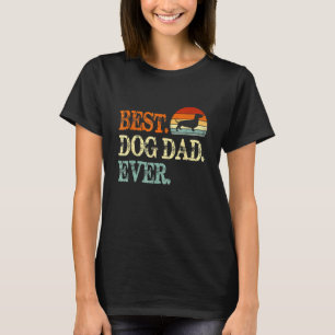 Männer Dackel Bester Vater je Retro Vintages Fett T-Shirt