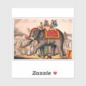 Männer Darstellend einen Zirkus mit einem Elefante Aufkleber (Blatt)