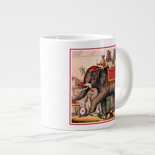 Männer Darstellend einen Zirkus mit einem Elefante Jumbo-Tasse (Vorderseite Rechts)