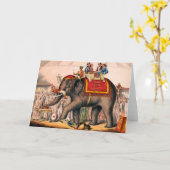 Männer Darstellend einen Zirkus mit einem Elefante Karte (Gelbe Blume)