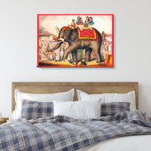 Männer Darstellend einen Zirkus mit einem Elefante Leinwanddruck (Insitu (Schlafzimmer))