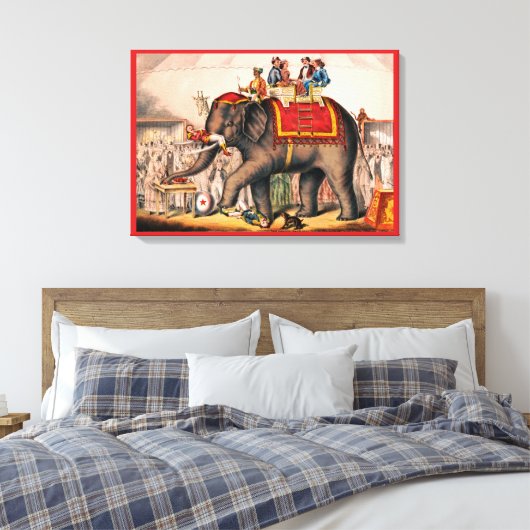 Männer Darstellend einen Zirkus mit einem Elefante Leinwanddruck (Insitu (Schlafzimmer))
