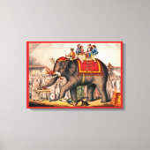 Männer Darstellend einen Zirkus mit einem Elefante Leinwanddruck (Vorderseite)
