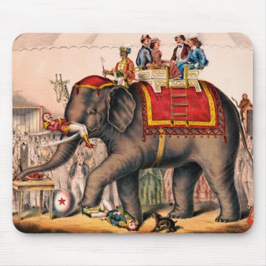 Männer Darstellend einen Zirkus mit einem Elefante Mousepad (Vorne)