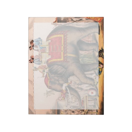 Männer Darstellend einen Zirkus mit einem Elefante Notizblock (Rotiert)