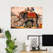 Männer Darstellend einen Zirkus mit einem Elefante Poster (Heimbüro)