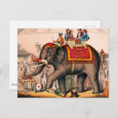 Männer Darstellend einen Zirkus mit einem Elefante Postkarte (Vorne/Hinten)