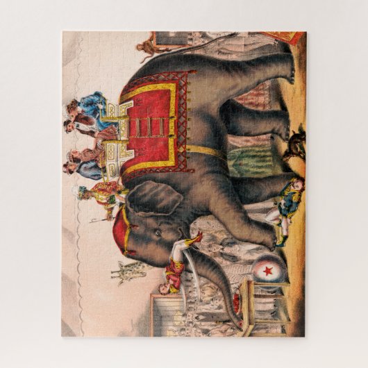 Männer Darstellend einen Zirkus mit einem Elefante Puzzle (Vertikal)