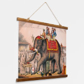 Männer Darstellend einen Zirkus mit einem Elefante Wandteppich Mit Holzrahmen (Gewinkelt)