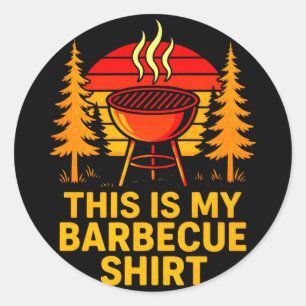 Männer, das ist Barbecue - Retro-BBQ-Grillen Runder Aufkleber