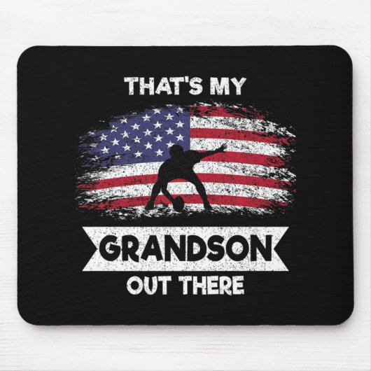 Männer Das ist mein Enkel da draußen American Foot Mousepad (Vorne)