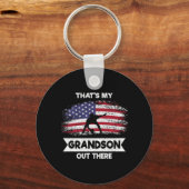 Männer Das ist mein Enkel da draußen American Foot Schlüsselanhänger (Vorderseite)
