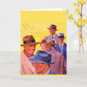 Männer der 40er Jahre in Hüten Karte (Gelbe Blume)