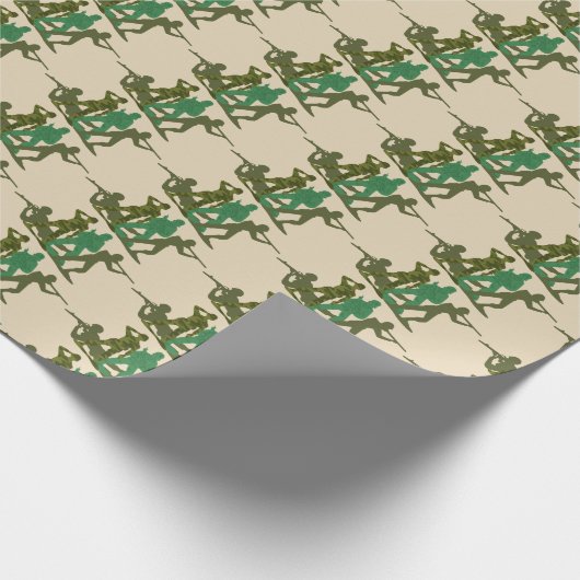 Männer der grünen Armee Geschenkpapier (Ecke)