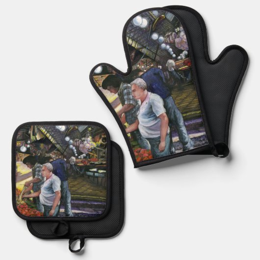 Männer des Handels, Jerusalem Ofenhandschuh & Topflappen-Set (Vorderseite/Rückseite)