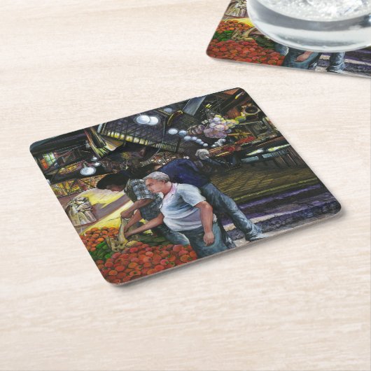 Männer des Handels, Jerusalem Rechteckiger Pappuntersetzer (angewinkelt)