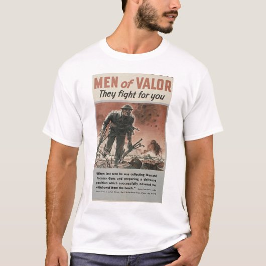 Männer des Plakat-T - Shirt des Valor WWII (Vorderseite)