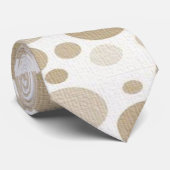 Männer Designer Krawatte Beige Circles (Gerollt)