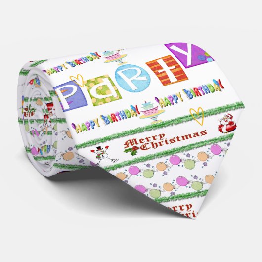 Männer Designer Krawatte Frohe Weihnachten glückli (Gerollt)