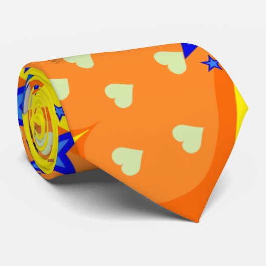 Männer Designer-Krawatte Gelbe Orangenherzschwäne Krawatte (Gerollt)