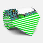 Männer Designer Krawatte Grüngestrichen Blumen (Gerollt)