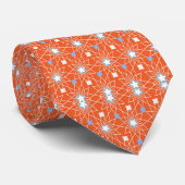 Männer Designer Krawatte Orange Blue Stars (Gerollt)
