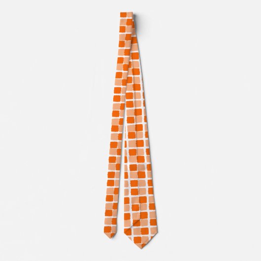 Männer Designer-Krawatte Orange Squares Krawatte (Rückseite)