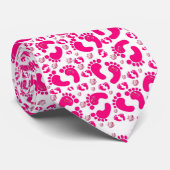 Männer Designer Krawatte Pink Baby Feet Elephant (Gerollt)