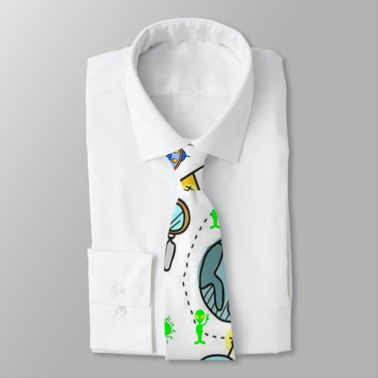 Männer Designer Krawatte Raumschiff Außerirdischen (Gebunden)