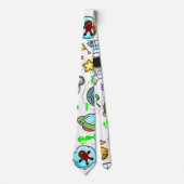 Männer Designer Krawatte Raumschiff Außerirdischen (Vorderseite)