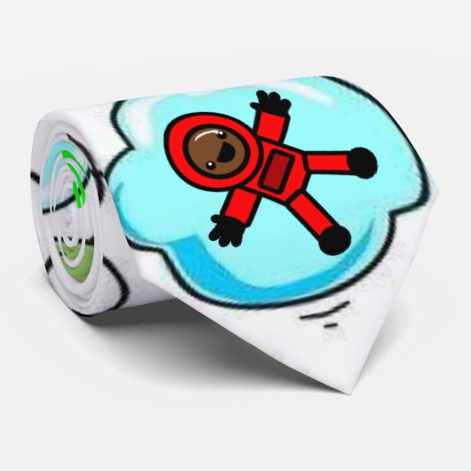 Männer Designer Krawatte Raumschiff Außerirdischen (Gerollt)