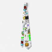 Männer Designer Krawatte Raumschiff Außerirdischen (Rückseite)