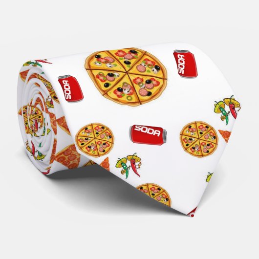 Männer Designer Pizza Krawatte (Gerollt)