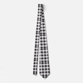 Männer Designer Schwarz/Weiß Kariert Krawatte (Rückseite)