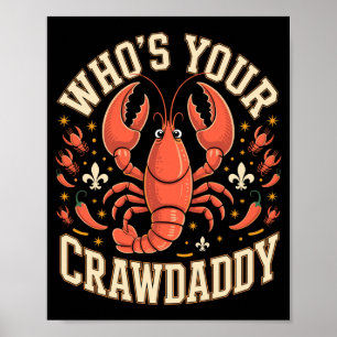 Männer, dessen Crawdaddy-Crebs Cajun-Louisiana Wor Poster