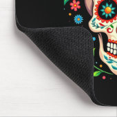 Männer Día De Los Muertos Zucker-Schädel Mit Blume Mousepad (Ecke)