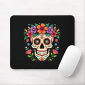 Männer Día De Los Muertos Zucker-Schädel Mit Blume Mousepad (Mit Mouse)