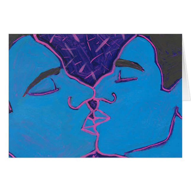 Männer, die Blau küssen (Vorderseite (Horizontal))