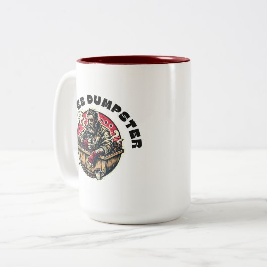 Männer, die gerne Kaffee trinken und gut lachen Zweifarbige Tasse (Vorderseite Links)