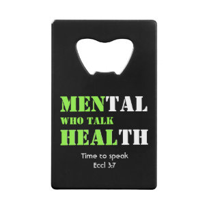 MÄNNER, DIE GESUNDHEITLICHE Mental Health SPRECHEN Geldbeutel Flaschenöffner