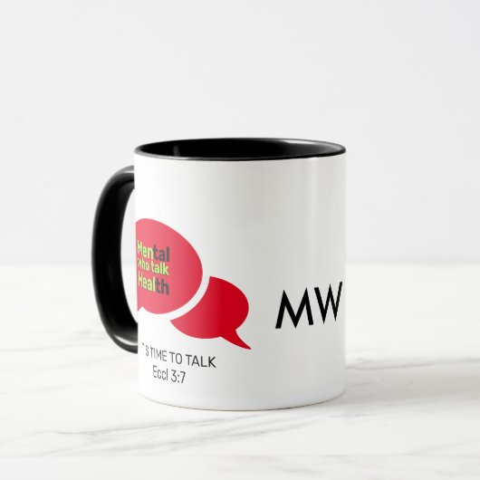 MÄNNER, DIE GESUNDHEITSMONOGRAMM FÜR DIE psychisch Tasse (Vorderseite Links)