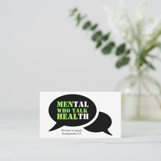 MÄNNER, DIE HEY REDEN | Schrift | Psychische Gesun Visitenkarte (Stehend Vorderseite)