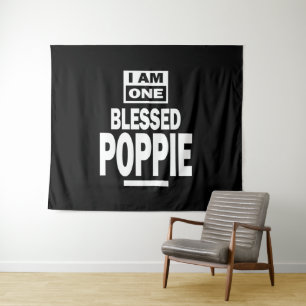 Männer, die ich ein gesegnetes Poppie Fathers Day- Wandteppich