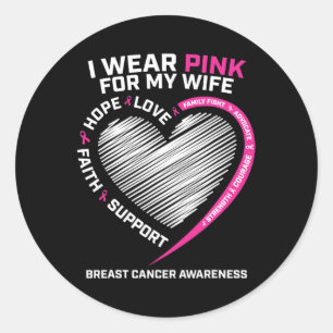 Männer, die ich wegen Brustkrebs meiner Ehefrau pi Runder Aufkleber