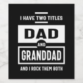 Männer, die ich zwei Titeln Vater und Großvater Ge Weinetikett (Einzelnes Label)