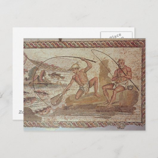 Männer, die im Nil fischen Postkarte (Vorne/Hinten)