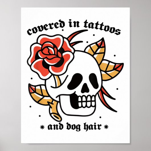Männer, die in Tattoos und Hufhaar überzogen sind, Poster (Vorne)