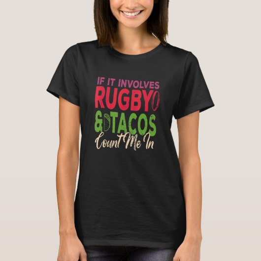 Männer, die Rugby und Tacos involvieren, zählen mi T-Shirt (Vorderseite)