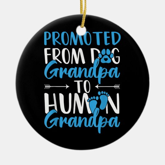 Männer, die von der Hundegroßvater zur Menschengro Keramik Ornament (Vorne)